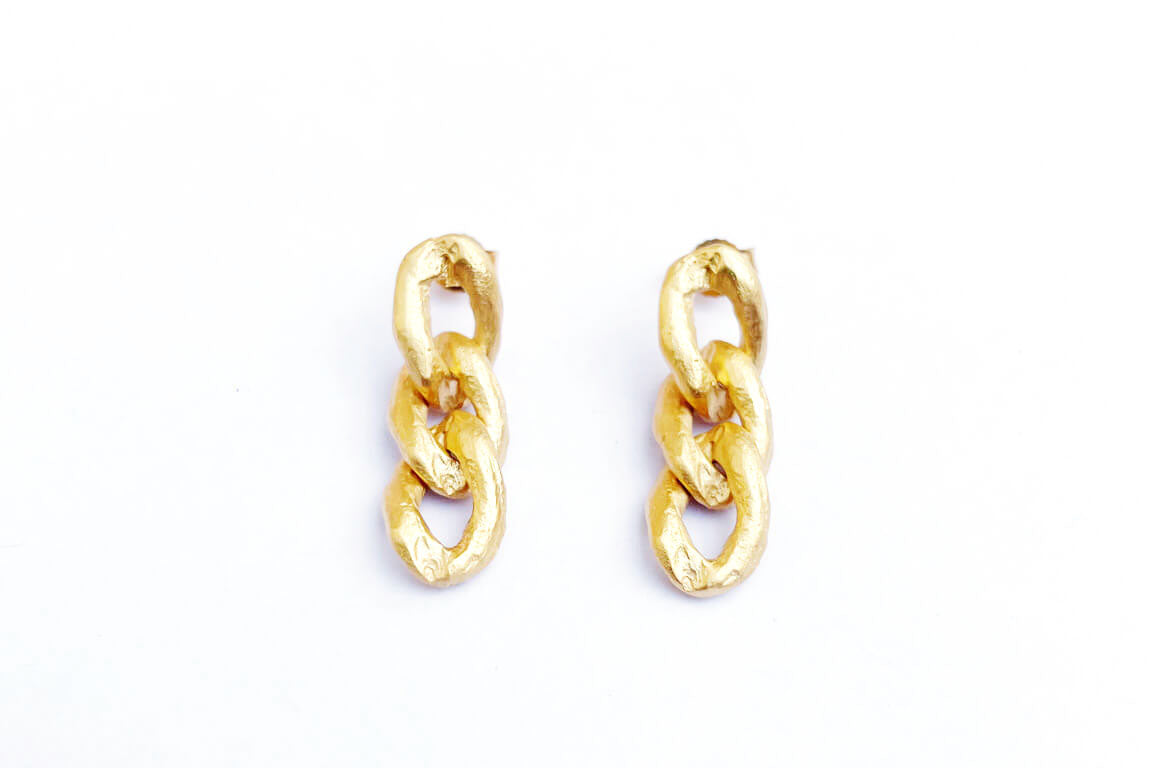 Petites boucles d'oreille Maillons dorés