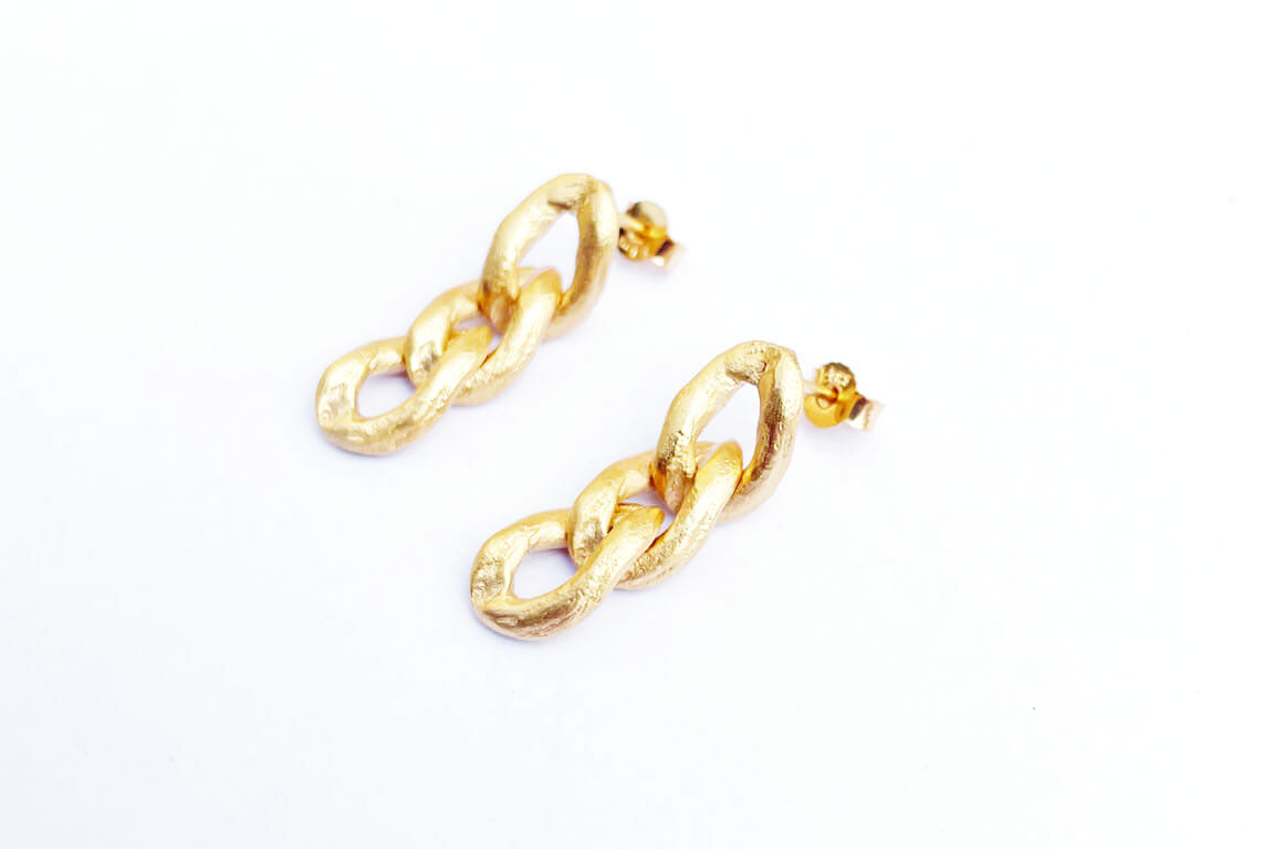 Petites boucles d'oreille Maillons dorés